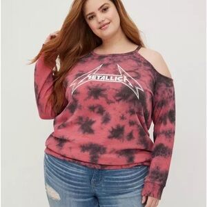Torrid Metallica Cold Shoulder Sweatshirt Size 3X